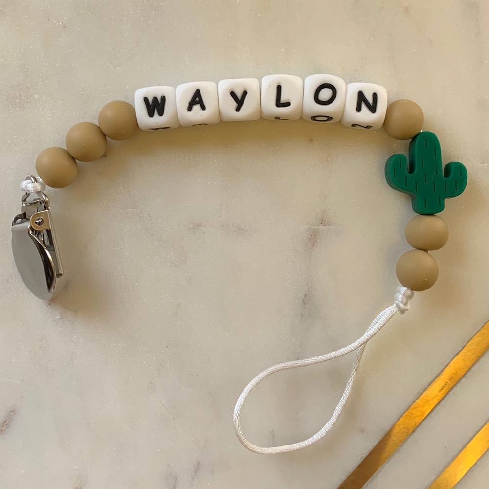 Personalized Pacifier Clip WESTERN CACTUS